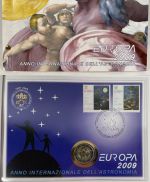 Vatikan 2 Euro 2009 Numisbrief im Folder - Astronomie - Papst Benedikt XVI