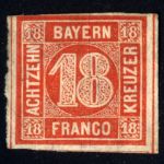 Bayern MiNr. 13a / 18 Kreuzer ungebraucht (ohne Gummi) geprüft Befund Sem BPP
