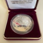 USA United States 1988 - Olympic Games Silber Dollar PP - Box & COA