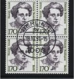 Berlin 826 | 170 Pf. Frauen Viererblock gestempelt Vollstempel geprüft Schlegel