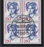 Berlin 845 | 250 Pf. Frauen Viererblock gestempelt Vollstempel geprüft Schlegel