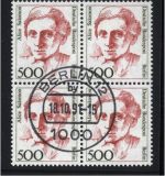 Berlin 830 | 500 Pf. Frauen Viererblock gestempelt Vollstempel geprüft Schlegel