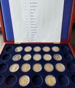 17 x 2 Euro 2007 - 50 Jahre Römische Verträge - in Leuchtturm Holzkassette