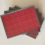 KABE Münzboxen Exquisit mit eckigen Vertiefungen - Rot - verschiedene Größen!