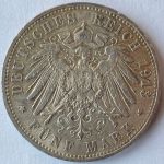 PREUSSEN, 5 Mark 1913 A, Wilhelm II. - 25 Jahre Regierungsjubiläum - J114