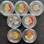 7 x 2 EURO Farbmünzen 2010-2012 - COLOR - mit Moanco / Portugal / Irland