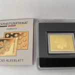 Glücksklee - Goldbarren - Feingold 1/500 Unze Gold 999 - mit Zertifikat