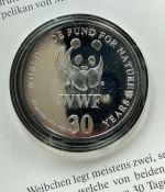 30 JAHRE WWF - Krauskopfpelikan 1993 Pelecantus crispus - 999 SILBER / 20g
