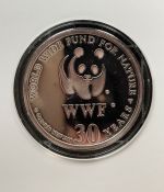 30 JAHRE WWF - Jaguar 1992 Panthera onca - 999 SILBER / 20g
