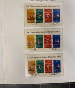 54 x Bund Block 8 Olympiade München 1972 Sonderstempel Sammlung