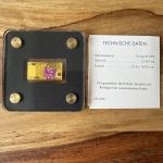 Goldbarren - Motivbarren 500 Euro - Feingold 1/500 Unze Gold 999 mit Zertifikat