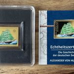 Motivbarren Segelschiff Alexander Humboldt - Feingold 1/500 Unze Gold 999 Barren