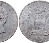 Ecuador 5 Sucres 1943 - Antonio José de Sucre y Alcalá, Mexico, Silber 0.720 Ley - vz
