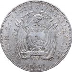 Ecuador 5 Sucres 1943 - Antonio José de Sucre y Alcalá, Mexico, Silber 0.720 Ley - vz