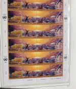 UNO Genf 1989-2013 Bogen Sammlung postfrisch in Leuchtturm Klemmbinder