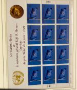 UNO Genf 1989-2013 Bogen Sammlung postfrisch in Leuchtturm Klemmbinder