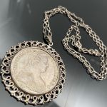 Maria Theresia Taler 1780 Silbermünze mit Anhänger und Silberkette 835 70 cm