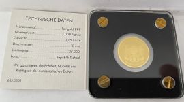 Goldmünze TSCHAD 2020 - 1/500 Oz Gold 999 - Magdeburger Dom / Sachsen Anhalt