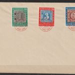 Bund / BRD Nr. 113-115 auf FDC, Ersttagsbrief mit rotem Ersttagssonderstempel