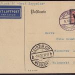 Zeppelin Postkarte LZ 127 Fahrt nach Leipzig/Görlitz 1930 Sieger 91 Ab