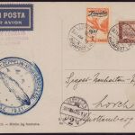 Zeppelin Postkarte LZ 127 Landungsfahrt Ungarn Ungarische Post Sieger 102 Ba