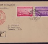 Zeppelin Brief LZ 129 1. Nordamerikafahrt Liechtenstein 1936 Sieger 408 A/B