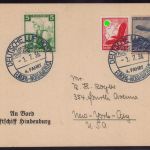 Zeppelin Brief LZ 129 4. Nordamerikafahrt Bordpost 1936 Sieger 420 A