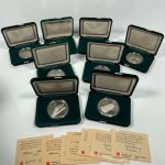 Kanada 8 x 20 Dollar 1985-1987 Calgary Olympiade 1988 Silber PP Box & Zertifikat