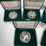 Kanada 8 x 20 Dollar 1985-1987 Calgary Olympiade 1988 Silber PP Box & Zertifikat