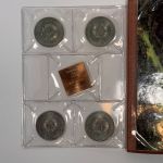 Münztasche 750 Jahre Berlin DDR, 4 x 5 Mark + Medaille Münzen eingeschweißt