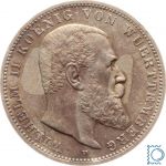 WÜRTTEMBERG, 3 Mark 1914 F, König Wilhelm II., Jg. 175, SILBER - Patina