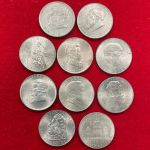Österreich - 1. Republik - 10 x 2 Schilling 1928-1937 Silber - Serie komplett