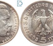5 RM Reichsmark 1935 A, Hindenburg , J.360, Silber, ERHALTUNG - Prachtstück!
