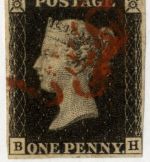 Großbritannien Nr. 1 gestempelt B-H - One Penny Black erste Briefmarke der Welt