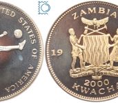 Zambia / Sambia 2000 Kwacha 1994 - FIFA WM 1994 - Fußballspieler - Proof PP