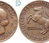 Notgeld Westfalen, 10 Mark 1921, Minister von Stein, Bronze, Jäger N13