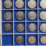 18x UdSSR Sowjetunion / Russland - 12 x 5 Rubel, 3 x 3 Rubel, 3 x 1 Rubel