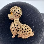 8 KARAT GOLD Brosche PUDEL - 333 | 3,5g - Sternzeichen Tiere - 31mm hoch