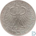 5 DM Freiherr von Eichendorff 1957 J - Silber Gedenkmünze - Jäger 391