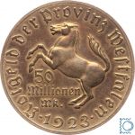 Notgeld Westfalen, 50 Millionen Mark 1923, Minister von Stein, Kupfer, J N27