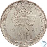 Weimar 3 Mark 1929 E, 100 Jahre Burg und Stadt Meissen, J.338, Silber