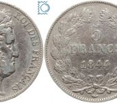 Frankreich, 5 Francs, 1844 A Paris, Louis Philippe (1830-1848)
