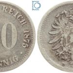 Deutsches Reich Kaiserreich, 20 Pfennig 1875 D, Silber, J.5