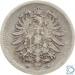 Deutsches Reich Kaiserreich, 20 Pfennig 1875 D, Silber, J.5