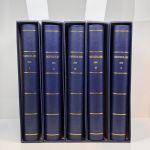 5x ABRIA Klemmbinder Blau Aufdruck "Deutschland DDR I-V" mit Kassette gebraucht