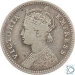 Indien 1/4 Rupie Rupee 1885 C Victoria, 1837-1901, Calcutta, KM#490