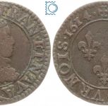 Frankreich Double Tournois 1614 A Paris, Louis XIII