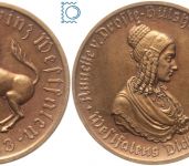 Notgeld Westfalen, 500 Mark 1923, Annette von Droste-Hülshoff, Bronze, Jäger N19