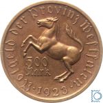 Notgeld Westfalen, 500 Mark 1923, Annette von Droste-Hülshoff, Bronze, Jäger N19