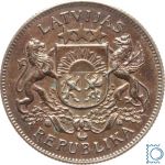 Lettland 2 Lati 1925 - Staatswappen, Silber st, PATINA!